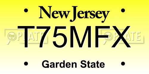 T75MFX New Jersey License Plate