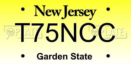 T75NCC New Jersey License Plate