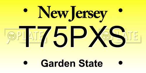 T75PXS New Jersey License Plate