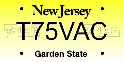 T75VAC New Jersey License Plate