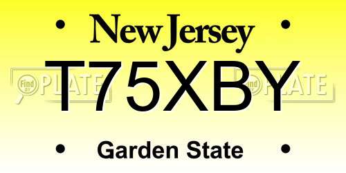 T75XBY New Jersey License Plate