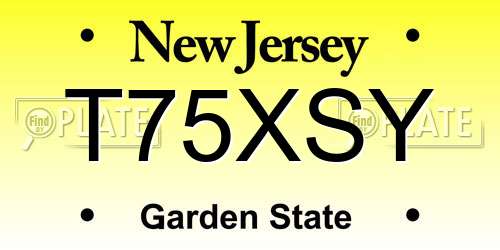 T75XSY New Jersey License Plate