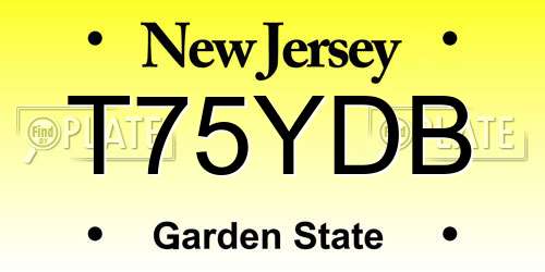T75YDB New Jersey License Plate
