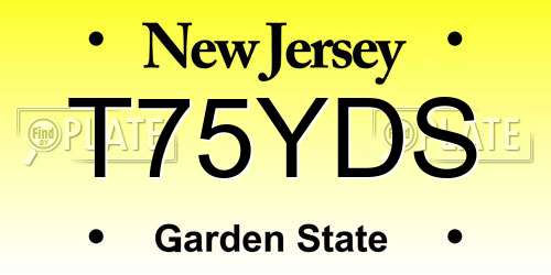 T75YDS New Jersey License Plate