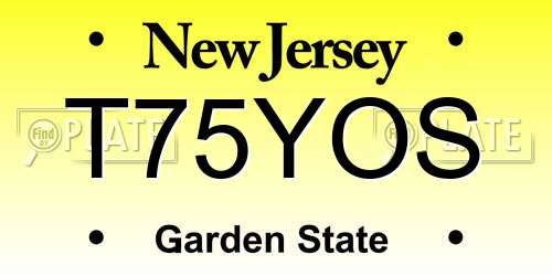 T75YOS New Jersey License Plate