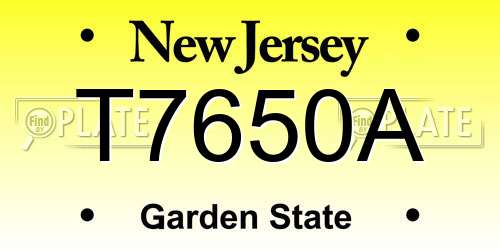 T7650A New Jersey License Plate