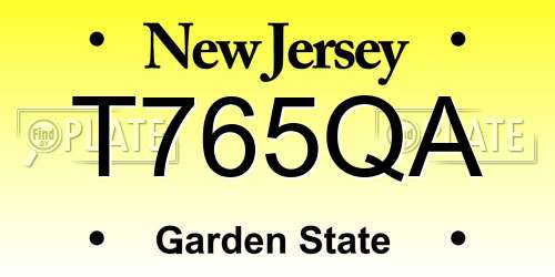 T765QA New Jersey License Plate