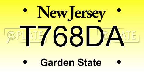 T768DA New Jersey License Plate