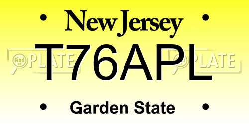 T76APL New Jersey License Plate