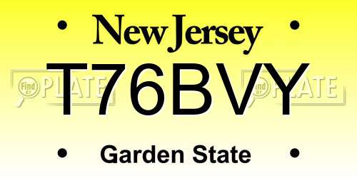 T76BVY New Jersey License Plate