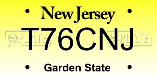 T76CNJ New Jersey License Plate