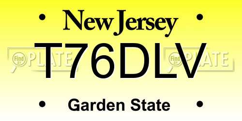 T76DLV New Jersey License Plate