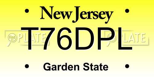 T76DPL New Jersey License Plate