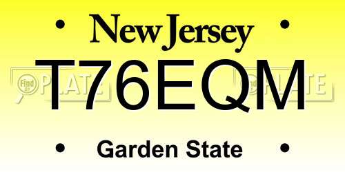 T76EQM New Jersey License Plate