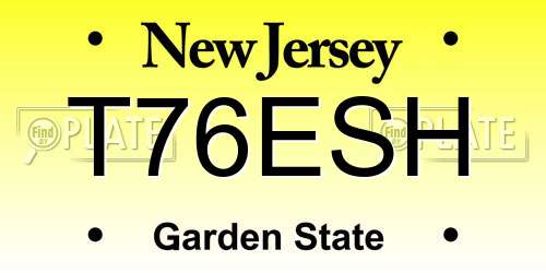 T76ESH New Jersey License Plate