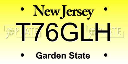 T76GLH New Jersey License Plate
