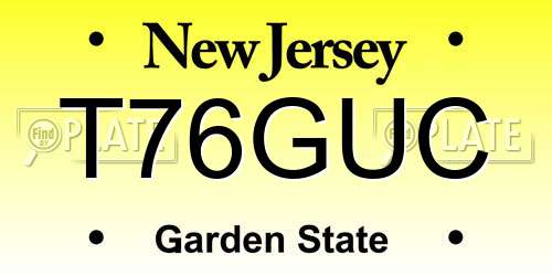 T76GUC New Jersey License Plate