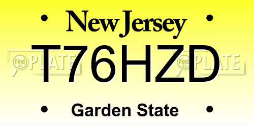 T76HZD New Jersey License Plate