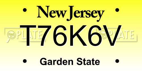 T76K6V New Jersey License Plate