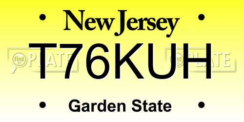T76KUH New Jersey License Plate