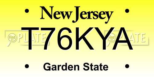 T76KYA New Jersey License Plate