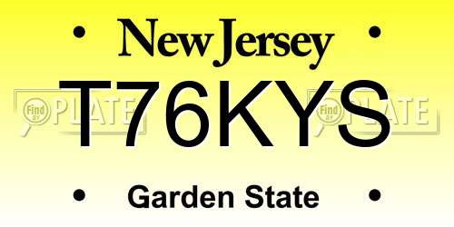 T76KYS New Jersey License Plate