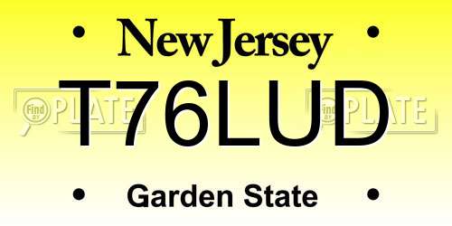 T76LUD New Jersey License Plate