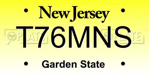 T76MNS New Jersey License Plate