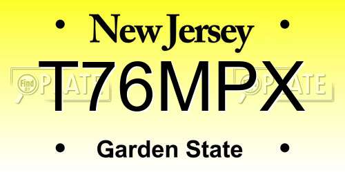 T76MPX New Jersey License Plate