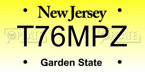 T76MPZ New Jersey License Plate