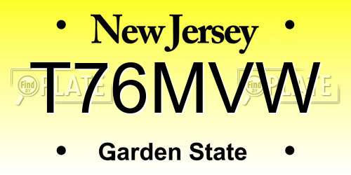 T76MVW New Jersey License Plate