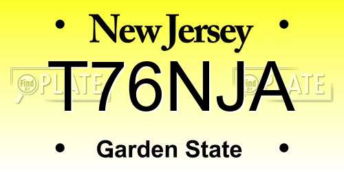T76NJA New Jersey License Plate