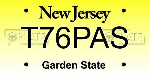 T76PAS New Jersey License Plate