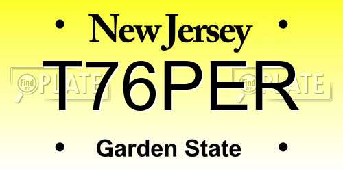T76PER New Jersey License Plate