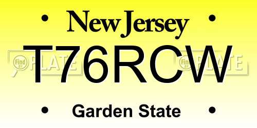 T76RCW New Jersey License Plate