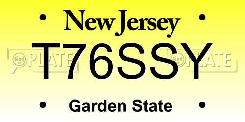 T76SSY New Jersey License Plate