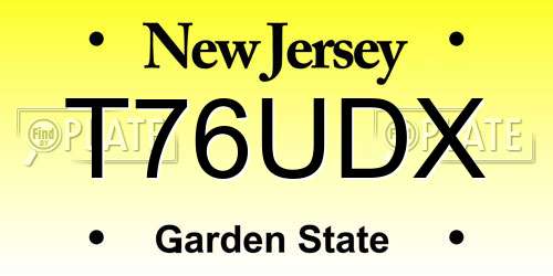 T76UDX New Jersey License Plate