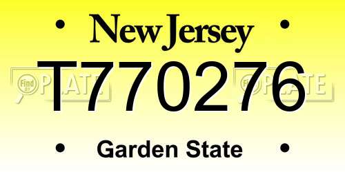 T770276 New Jersey License Plate