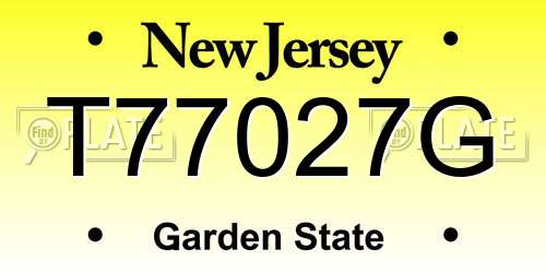 T77027G New Jersey License Plate