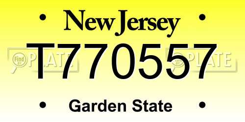 T770557 New Jersey License Plate