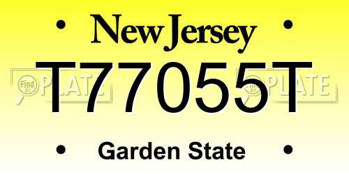 T77055T New Jersey License Plate