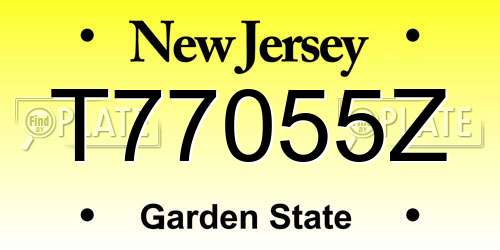 T77055Z New Jersey License Plate