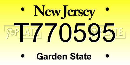 T770595 New Jersey License Plate