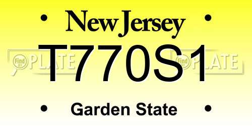 T770S1 New Jersey License Plate