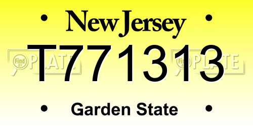 T771313 New Jersey License Plate