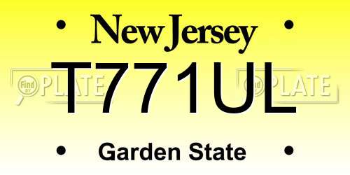 T771UL New Jersey License Plate