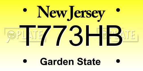 T773HB New Jersey License Plate