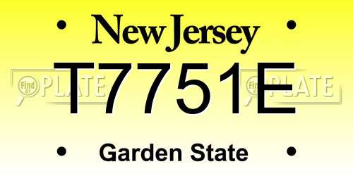 T7751E New Jersey License Plate