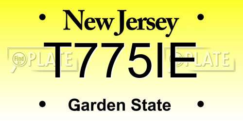 T775IE New Jersey License Plate