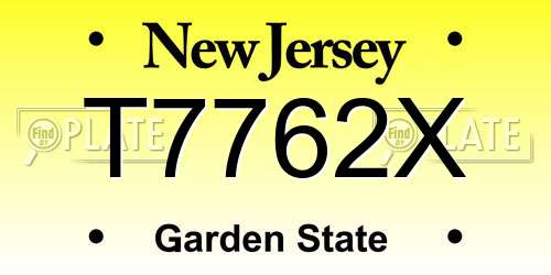 T7762X New Jersey License Plate